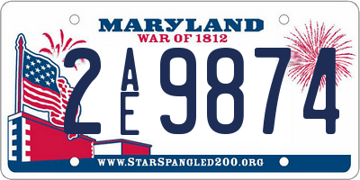 MD license plate 2AE9874