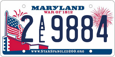 MD license plate 2AE9884