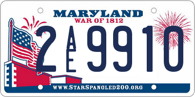 MD license plate 2AE9910