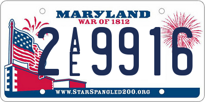MD license plate 2AE9916