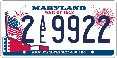 MD license plate 2AE9922