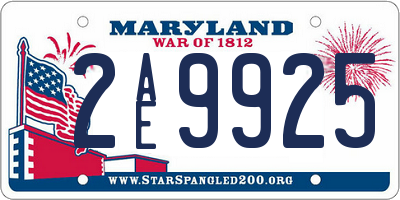 MD license plate 2AE9925