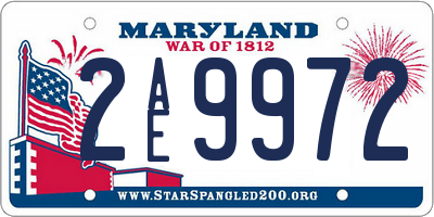 MD license plate 2AE9972