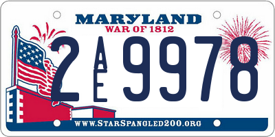 MD license plate 2AE9978