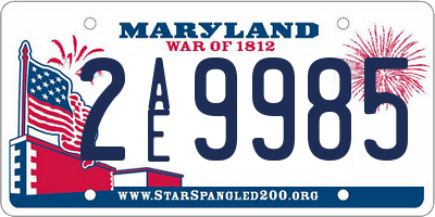 MD license plate 2AE9985