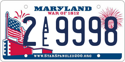 MD license plate 2AE9998