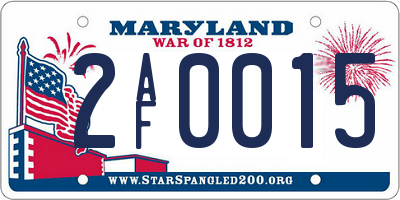 MD license plate 2AF0015