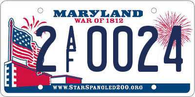 MD license plate 2AF0024