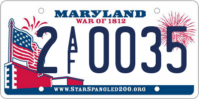 MD license plate 2AF0035