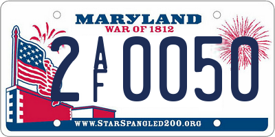 MD license plate 2AF0050