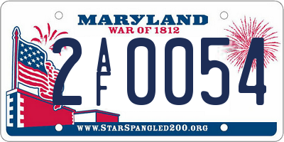 MD license plate 2AF0054