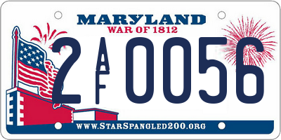MD license plate 2AF0056