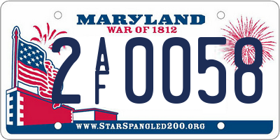 MD license plate 2AF0058