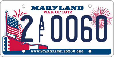 MD license plate 2AF0060