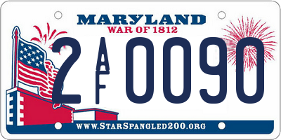 MD license plate 2AF0090
