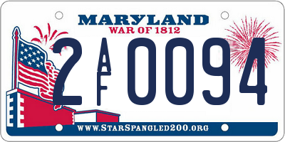 MD license plate 2AF0094