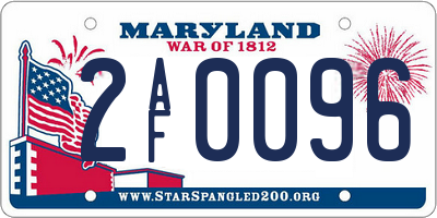 MD license plate 2AF0096