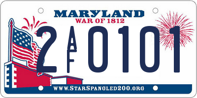 MD license plate 2AF0101