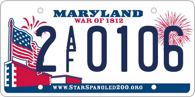 MD license plate 2AF0106