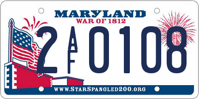MD license plate 2AF0108