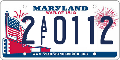 MD license plate 2AF0112