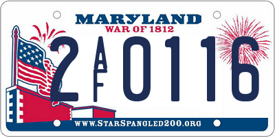 MD license plate 2AF0116
