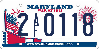MD license plate 2AF0118