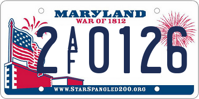 MD license plate 2AF0126