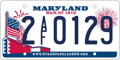 MD license plate 2AF0129