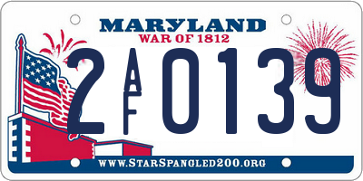 MD license plate 2AF0139