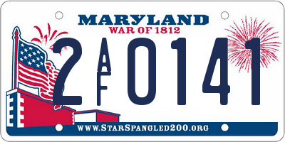 MD license plate 2AF0141