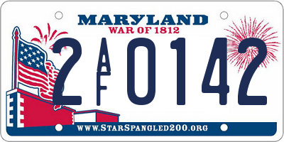 MD license plate 2AF0142
