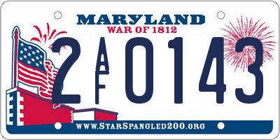 MD license plate 2AF0143
