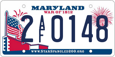 MD license plate 2AF0148
