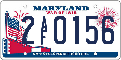 MD license plate 2AF0156