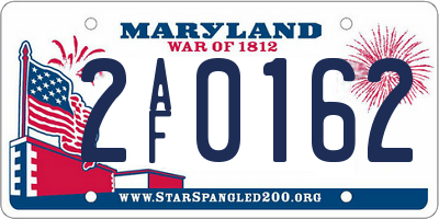 MD license plate 2AF0162