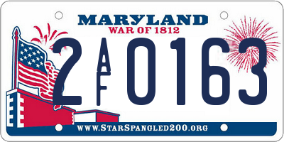 MD license plate 2AF0163