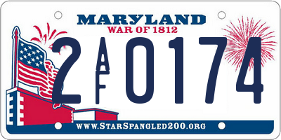 MD license plate 2AF0174