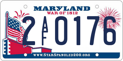 MD license plate 2AF0176