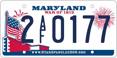 MD license plate 2AF0177
