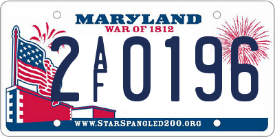 MD license plate 2AF0196