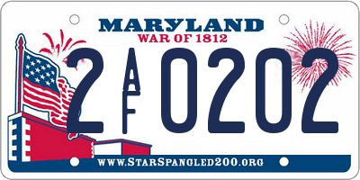 MD license plate 2AF0202