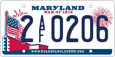 MD license plate 2AF0206