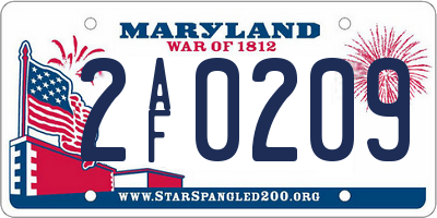 MD license plate 2AF0209