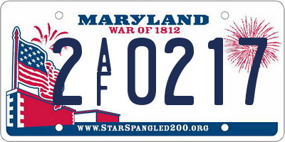 MD license plate 2AF0217