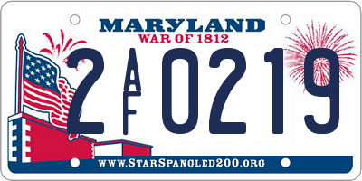 MD license plate 2AF0219