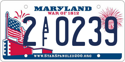 MD license plate 2AF0239
