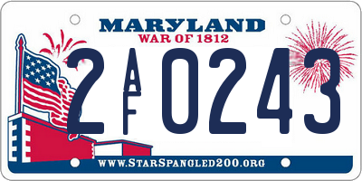 MD license plate 2AF0243