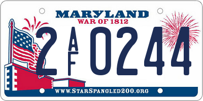 MD license plate 2AF0244