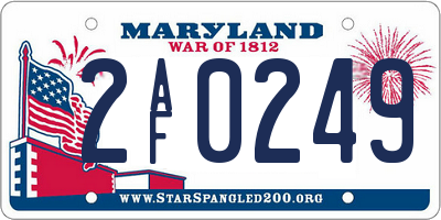 MD license plate 2AF0249
